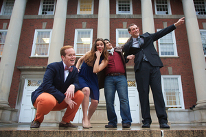 The four candidates for Student Association president, from left: PJ Alampi, Allie Curtis, Iggy Nava, Kyle Coleman.