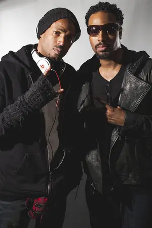 (From Left) Marlon and Shawn Wayans, comedians who starred in “White Chicks,” headlined the “Laugh Till You Turn Blu” comedy show hosted by the Theta Xi Chapter of Phi Beta Sigma Fraternity Inc.