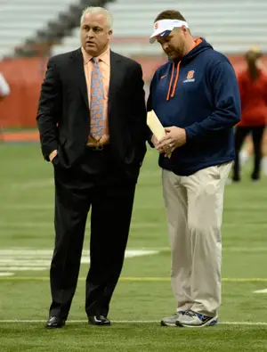 Gary Gait (left) is eager to win his first national championship as the Orange's head coach. 