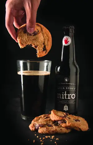 Left Hand Brewery’s Milk Stout Nitro beer is made with milk and smells like chocolate. The combination of flavors like toffee, malt and mocha creates a bitter taste.