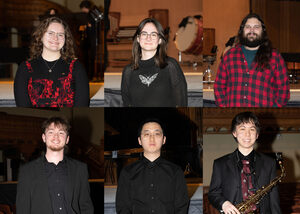Music students from the Setnor School of Music preformed on the night of Valentine's day to showcase their talents. Pictured here are the composers and musicians who's music filled the stage of Hendricks Chapel.