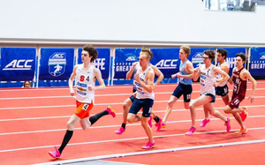 Benne Anderson (pictured, far left) set Syracuse's outdoor mile record with a time of 3:58.81 at the Friar Invite.