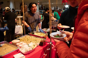 Members of the Chinese Union serve guests with traditional food – including Chinese pork stew, mung bean soup and snow fungus soup. This year, the International Festival, organized by the Center for International Services, hosted 12 cultural and regional student organizations.