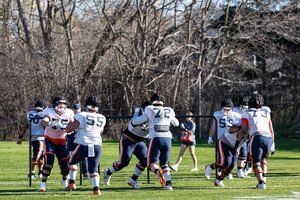 In SU's final spring football practice available to the media, offensive line coach Dale Williams revealed four starters for Saturday.