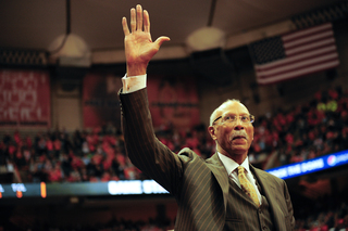 Dave Bing waves to the crowd.