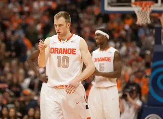 Cooney points during the Orange's  winMonday night. The guard scored a career-high 33 points.