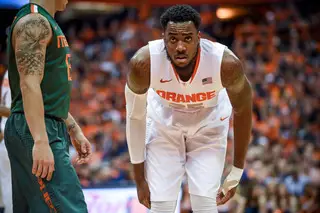 Christmas takes a breather. He has been Syracuse's most effective player all season. 