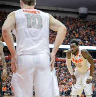 Rakeem Christmas prepares to shoot a free throw. He was 5-of-11 from the line and Syracuse was 8-of-19 overall. 