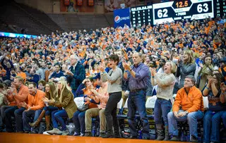 The Syracuse fans got into it after a late run in the second half. 