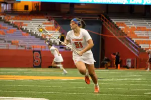 All-American attack and Syracuse's leading scorer was on the sidelines of Saturday's game on crutches.