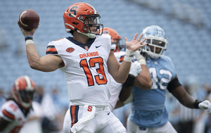 Tommy DeVito immediately faced competition for the starting job when Garrett Shrader announced his decision to transfer to SU last December.