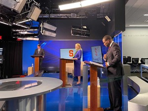 Ben Walsh, Khalid Bey and Janet Burman attended the three-hour debate held by Syracuse University. The three fielded questions relating to policing, New York State's upcoming gubernatorial election and affordable housing.