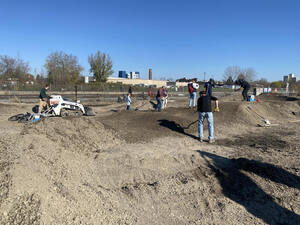 An estimated 100 volunteers helped with the development and construction of the track.