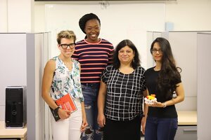 Shikha Nangia, third from the left, recieved the Rising Star Award, which gives 10 recipients the chance to present their research at a symposium to other researchers in their fields.