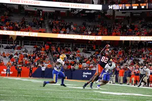 Syracuse picked up only 242 yards and 14 first downs, and its poor play in the second quarter led to its 31-14 loss.