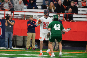 “He’s a very smart lacrosse player even though he is a freshman.” Finn Thomson notched one goal and two assists in Syracuse's win over Vermont