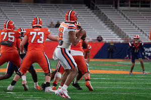Carlos Del Rio-Wilson and Justin Lamson split snaps at quarterback in place of injured Garrett Shrader. They each found more of a rhythm as the night wore on.