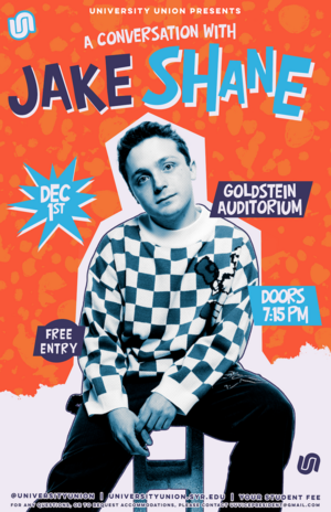 On Monday, University Union announced that it will host comedian Jake Shane for a performing arts show ‘A Conversation with Jake Shane.’ Shane has gained popularity through his social media accounts under the name @octopusslover8. 
