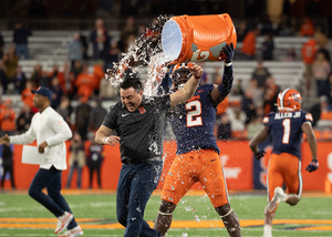 Interim head coach Nunzio Campanile helped lead Syracuse to a 35-31 win over Wake Forest to help the Orange clinch bowl eligibility. 